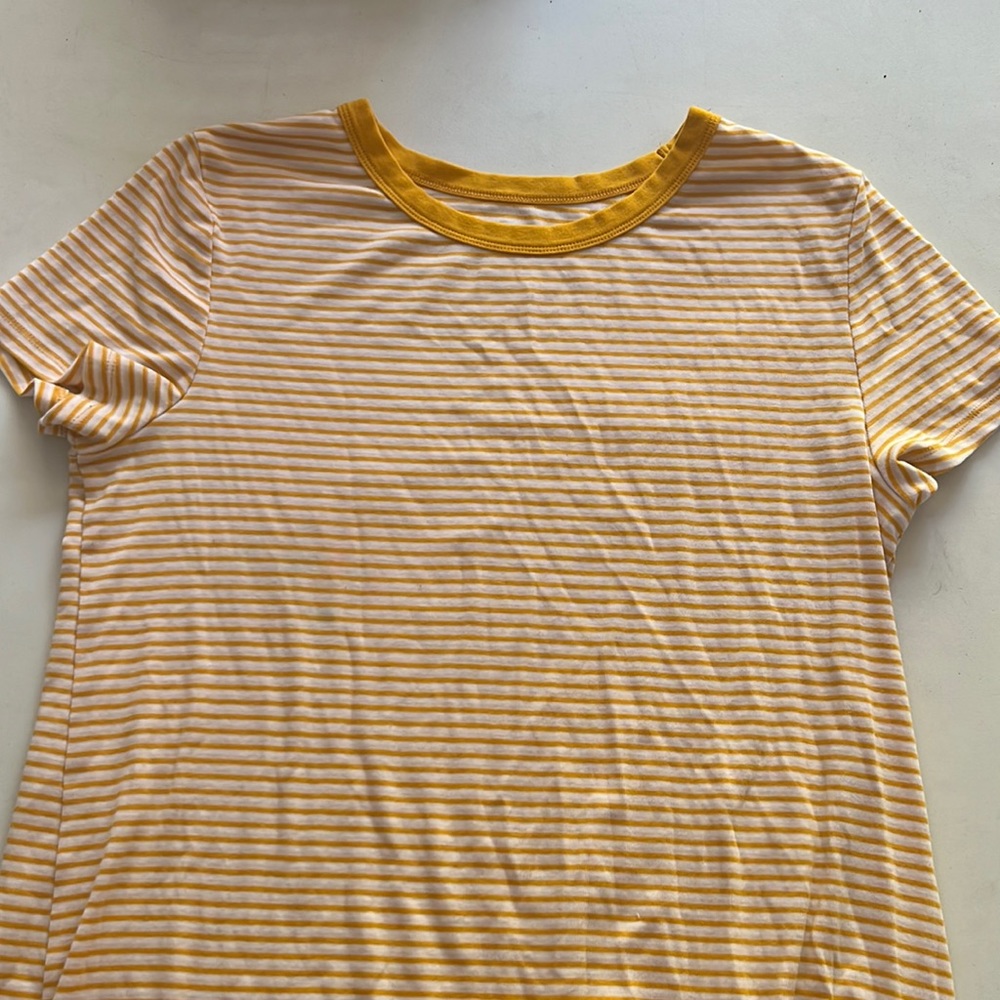 Large womens shirt, yellow and white